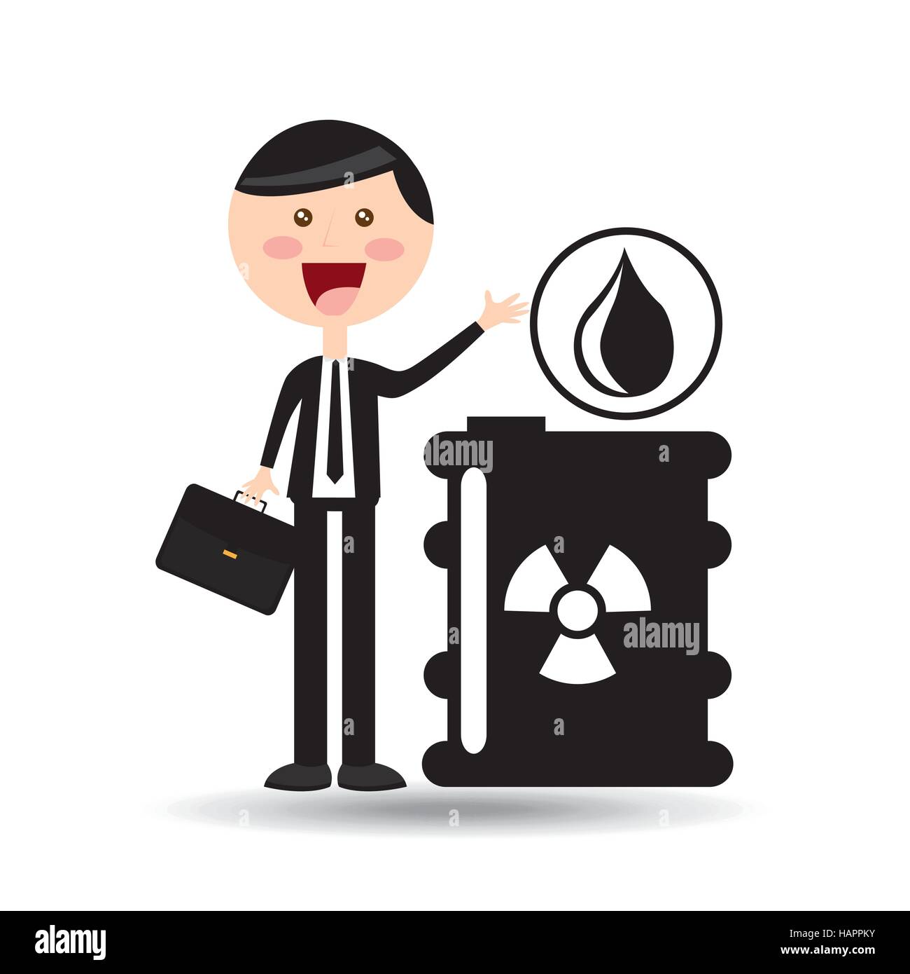 businessman oil concept radioactive material vector illustration eps 10 Stock Vector