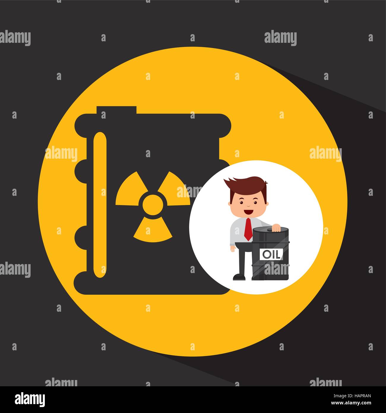 businessman oil industry nuclear barrel vector illustration eps 10 Stock Vector