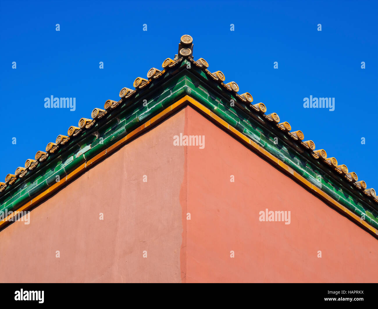 Ancient red wall Forbidden City Beijing China Stock Photo