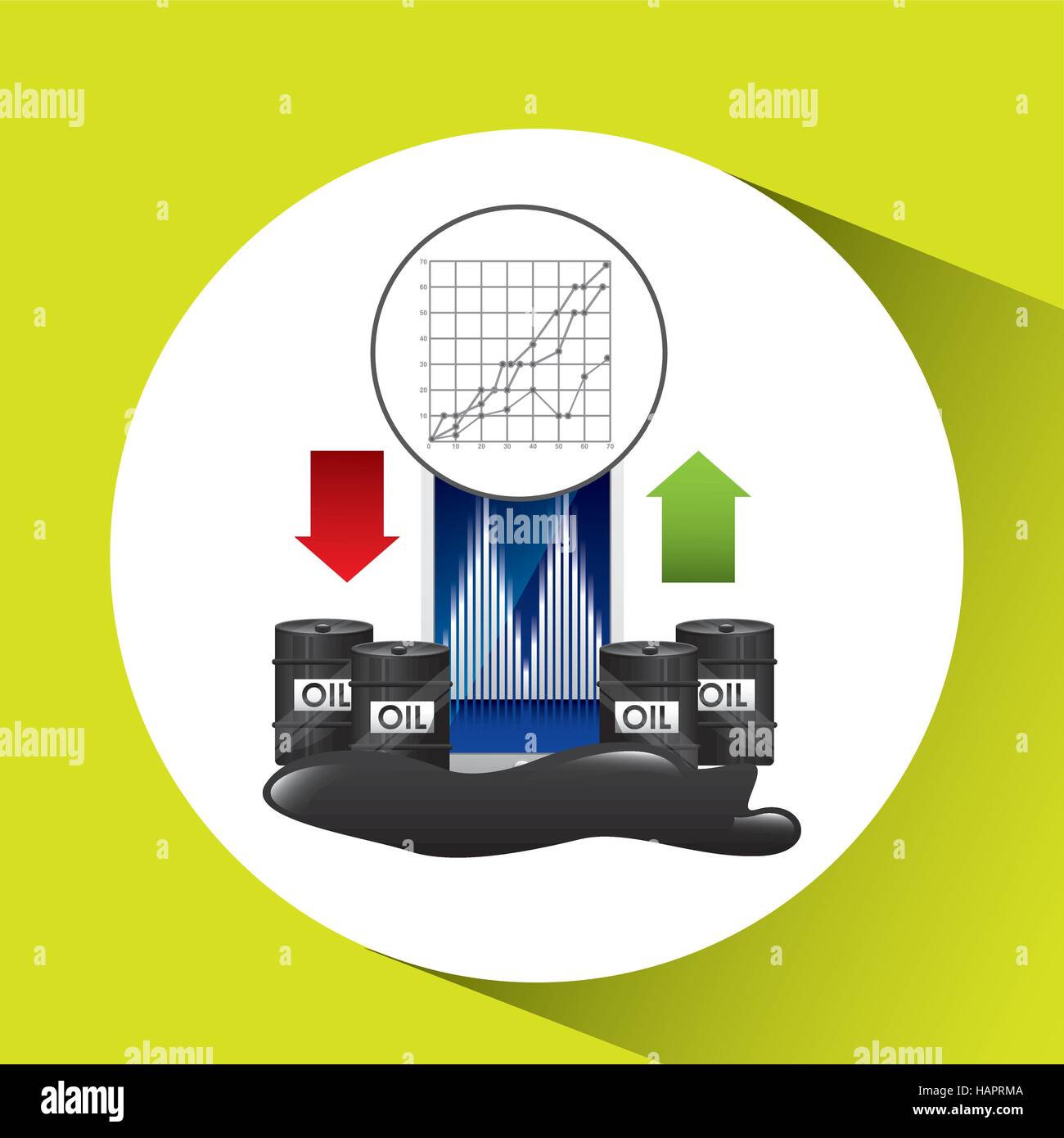 rise and fall prices oil industry growth diagram background vector