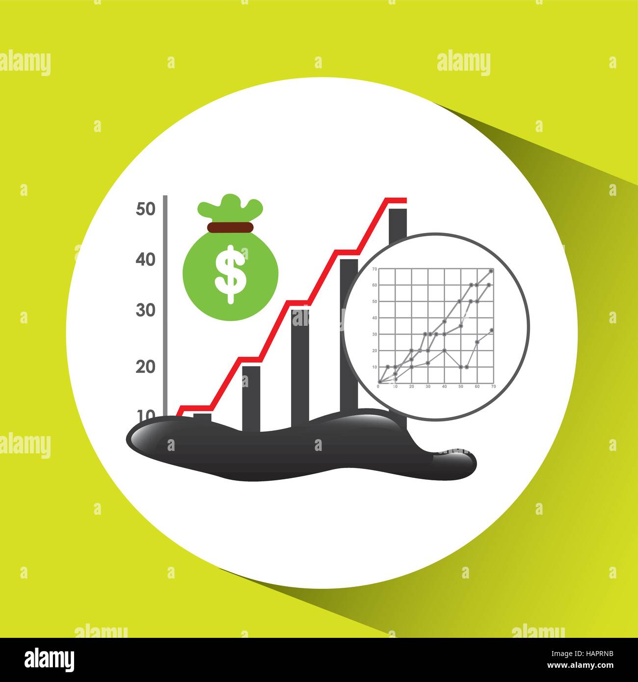 bag money graph oil industry growth diagram background vector