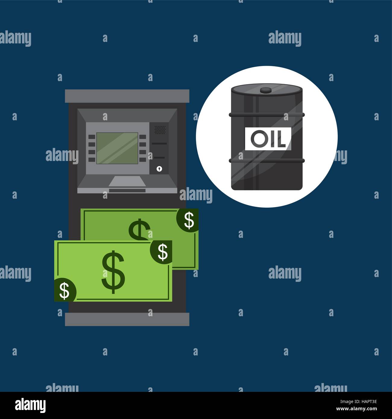 oil and petroleum industry cash machine dollar vector illustration eps