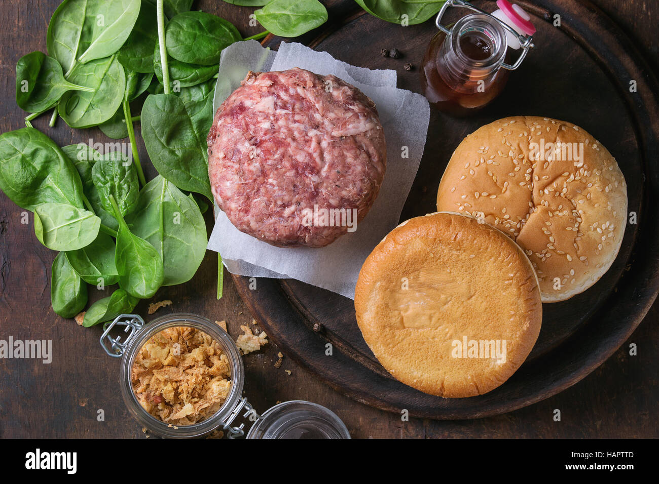 Ingredients for making burger Stock Photo - Alamy