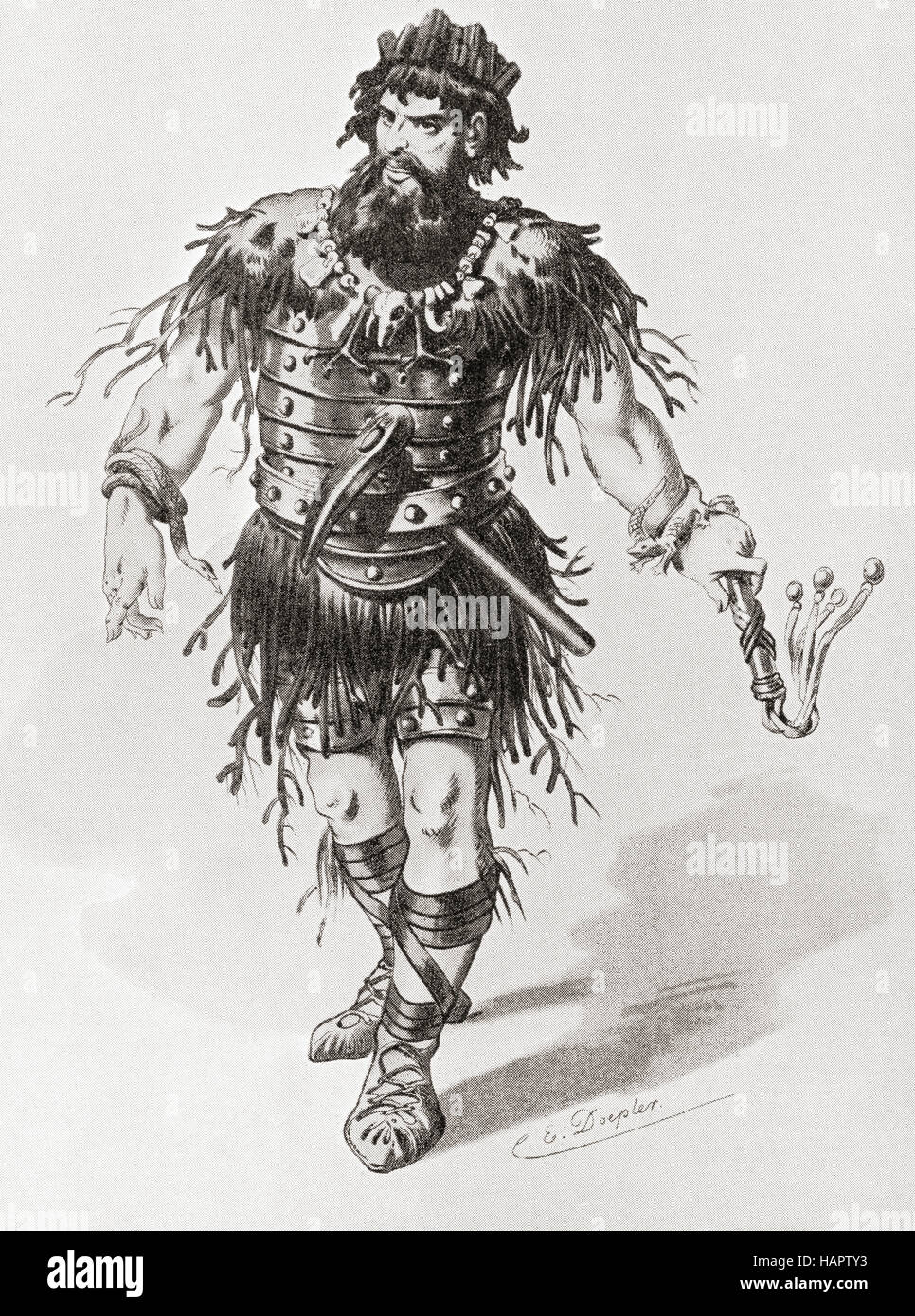 Alberich.  A costume design made for the Bayreuth production of Richard Wagner's opera of 1876, Siegfried. Stock Photo