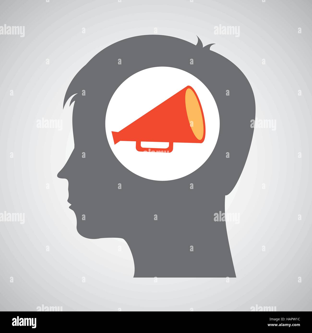 megaphone film silhouette head think movie vector illustration eps 10