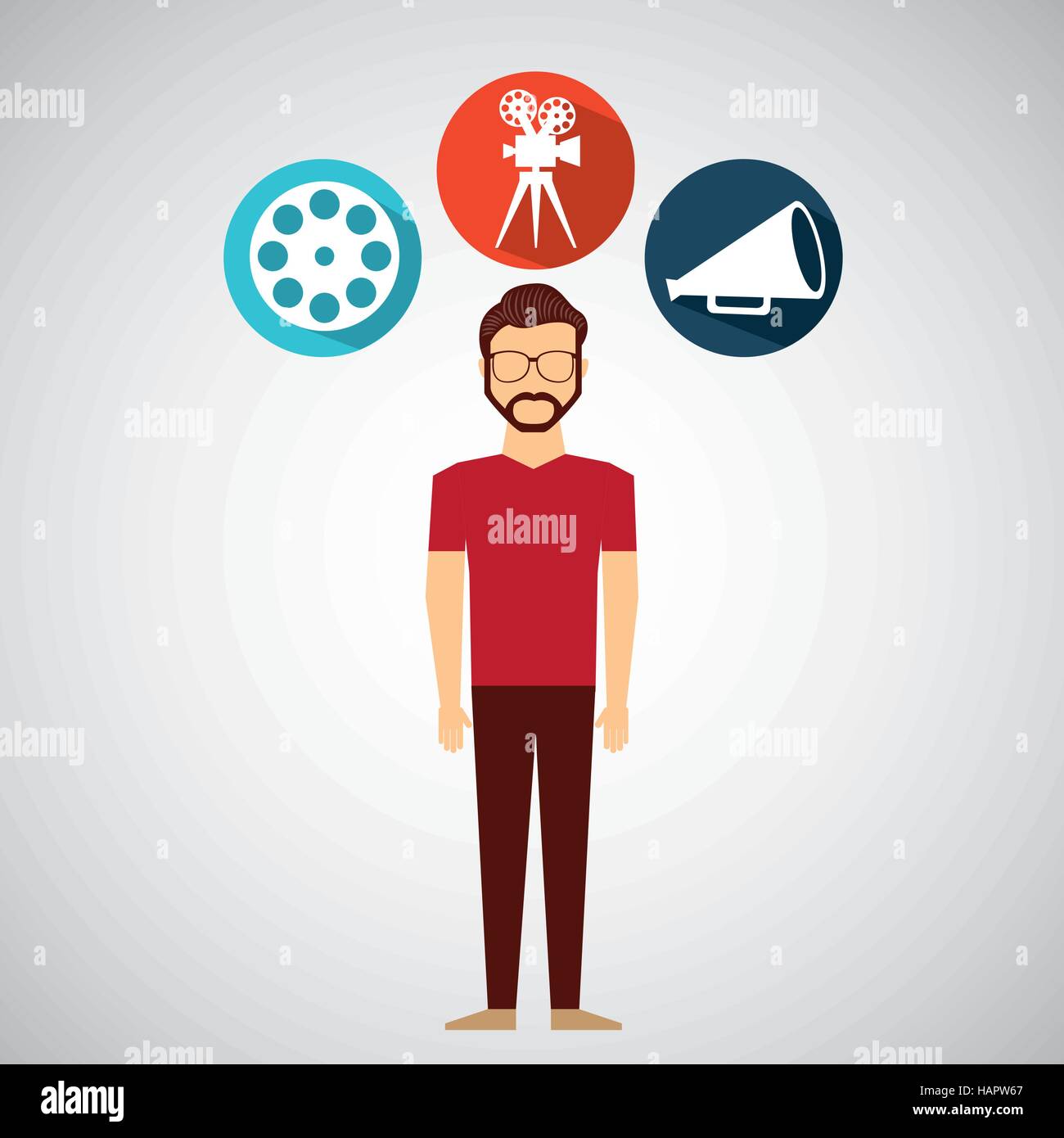 cartoon guy movie icons vector illustration eps 10 Stock Vector Image ...