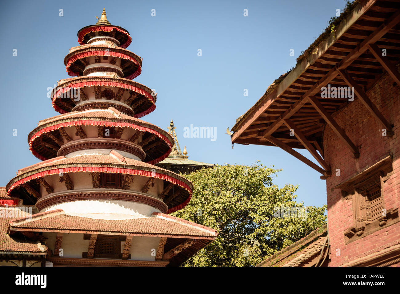 Palace tower in Kathmandu Durbar square Stock Photo