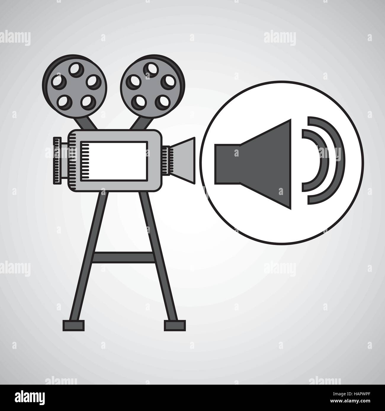 camera film vintage with movie volume icon vector illustration eps 10 Stock Vector