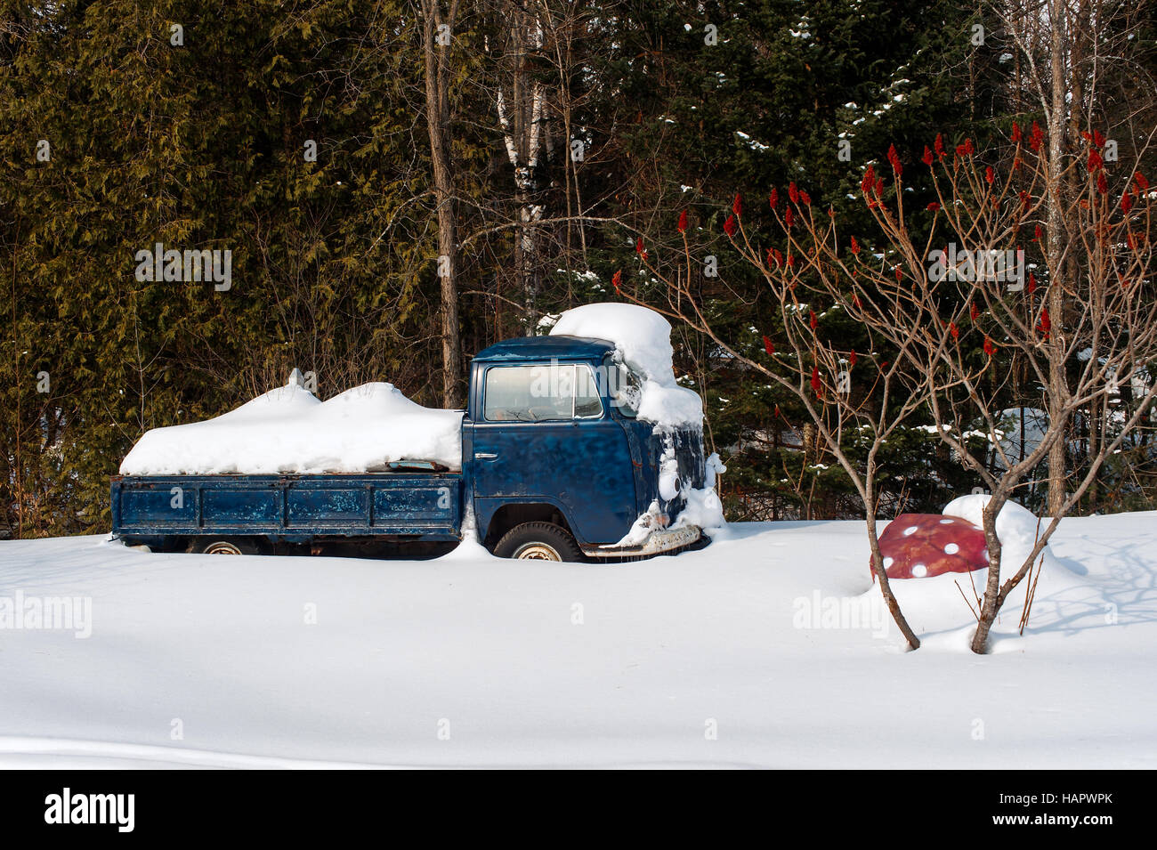 VW truck in snow Stock Photo