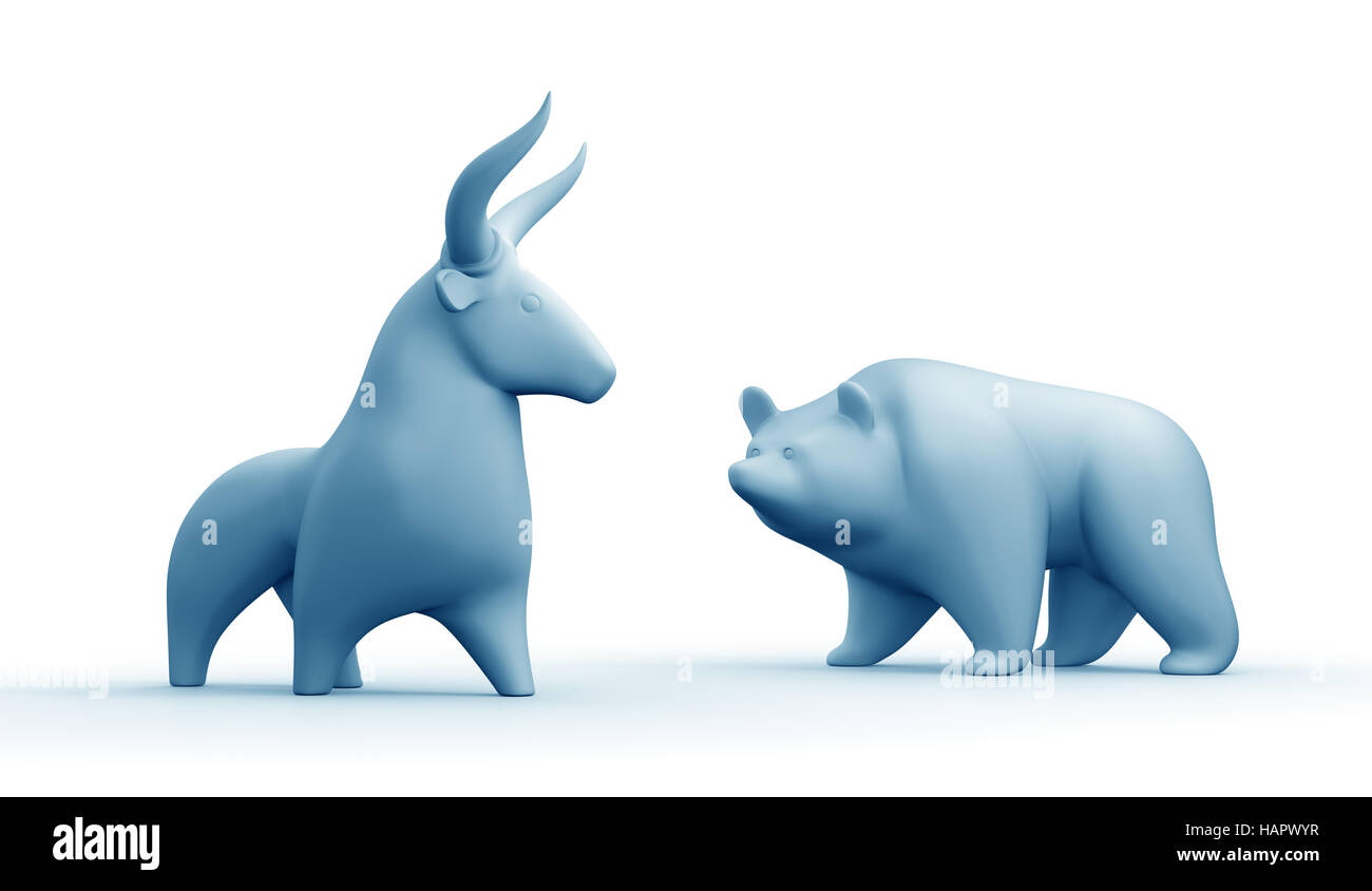 Bull And Bear Market Stock Photo