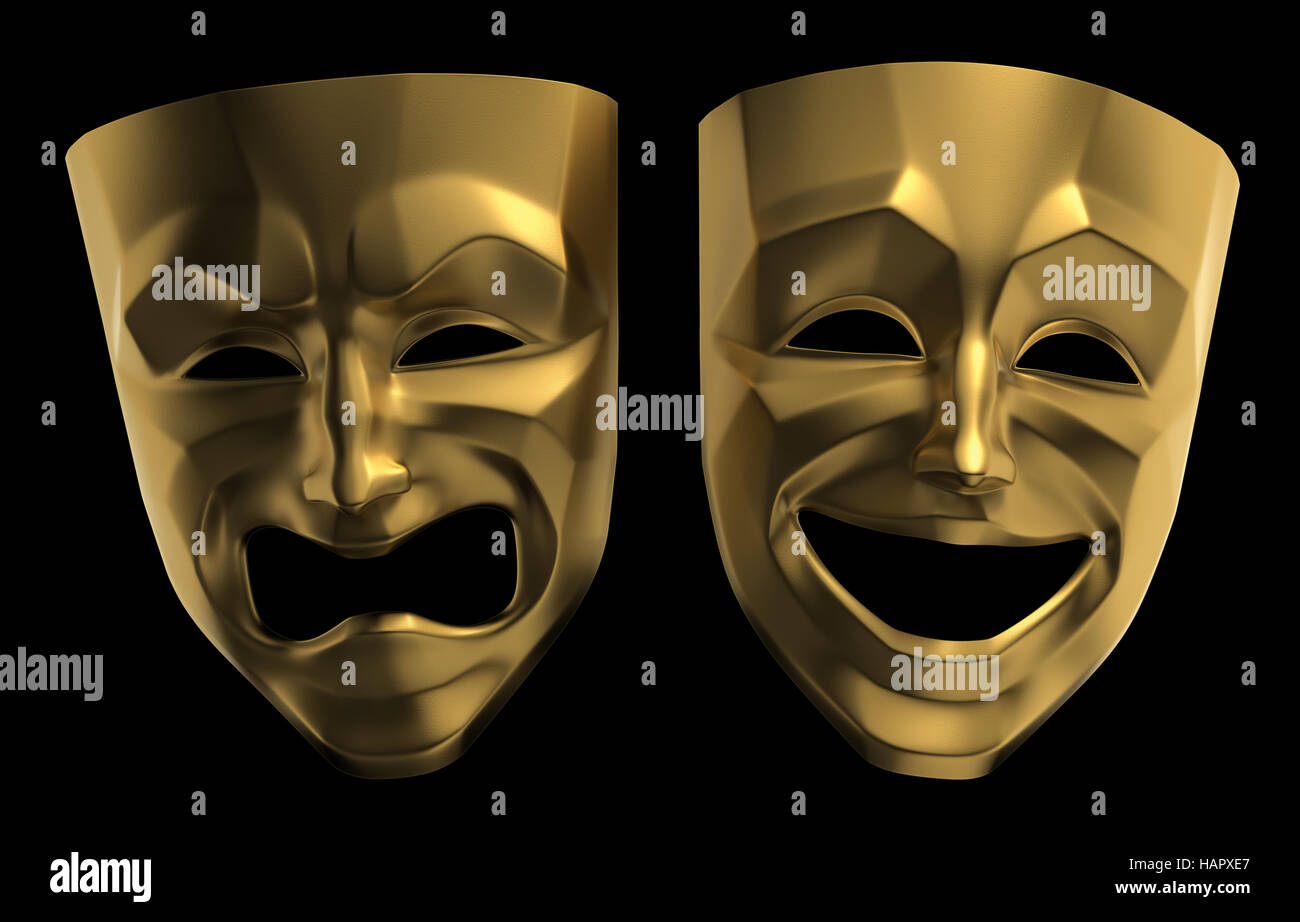Tragicomic Theater Masks Stock Photo