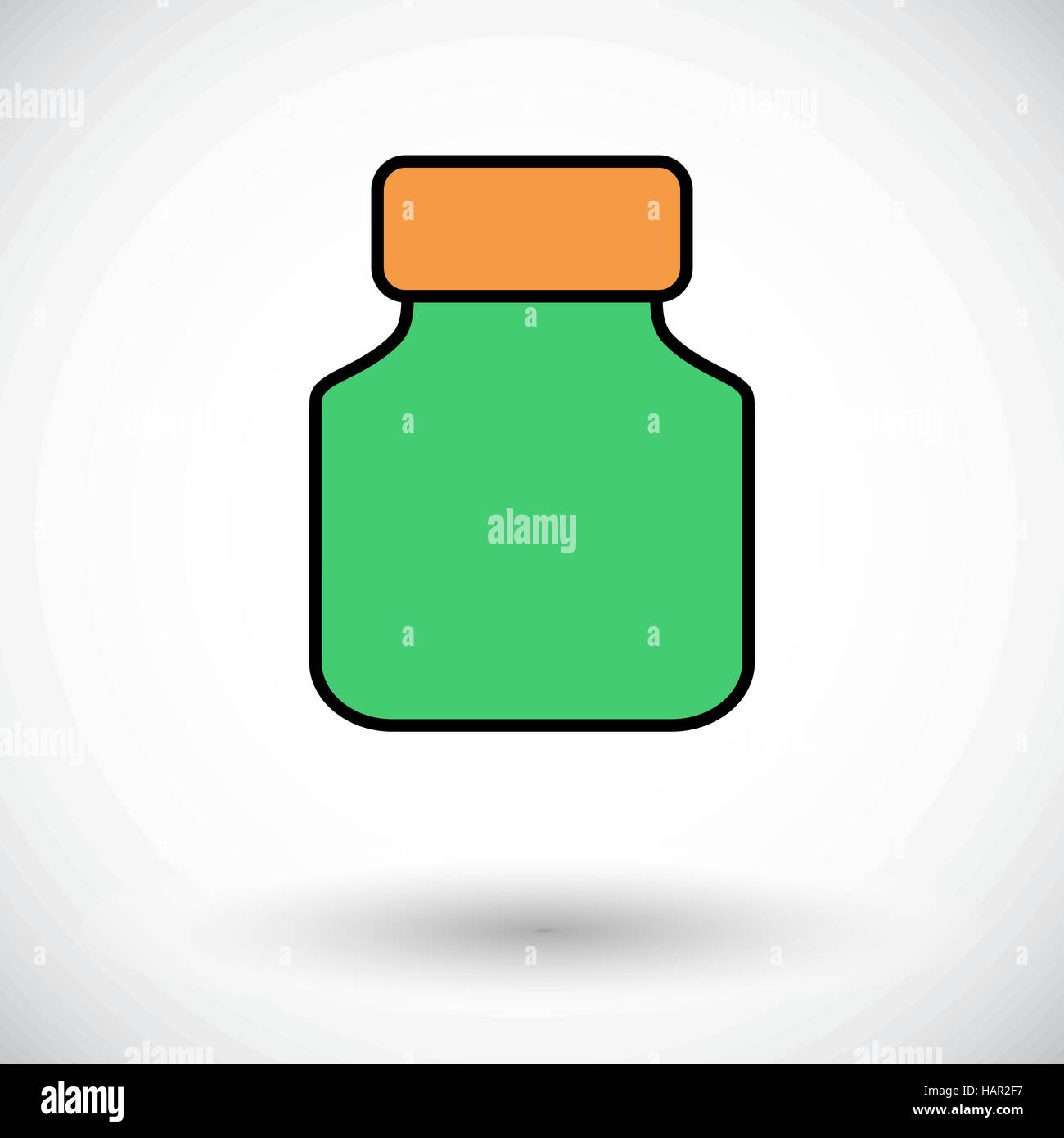 Jar. Flat icon on the white background for web and mobile applications. Vector illustration. Stock Vector
