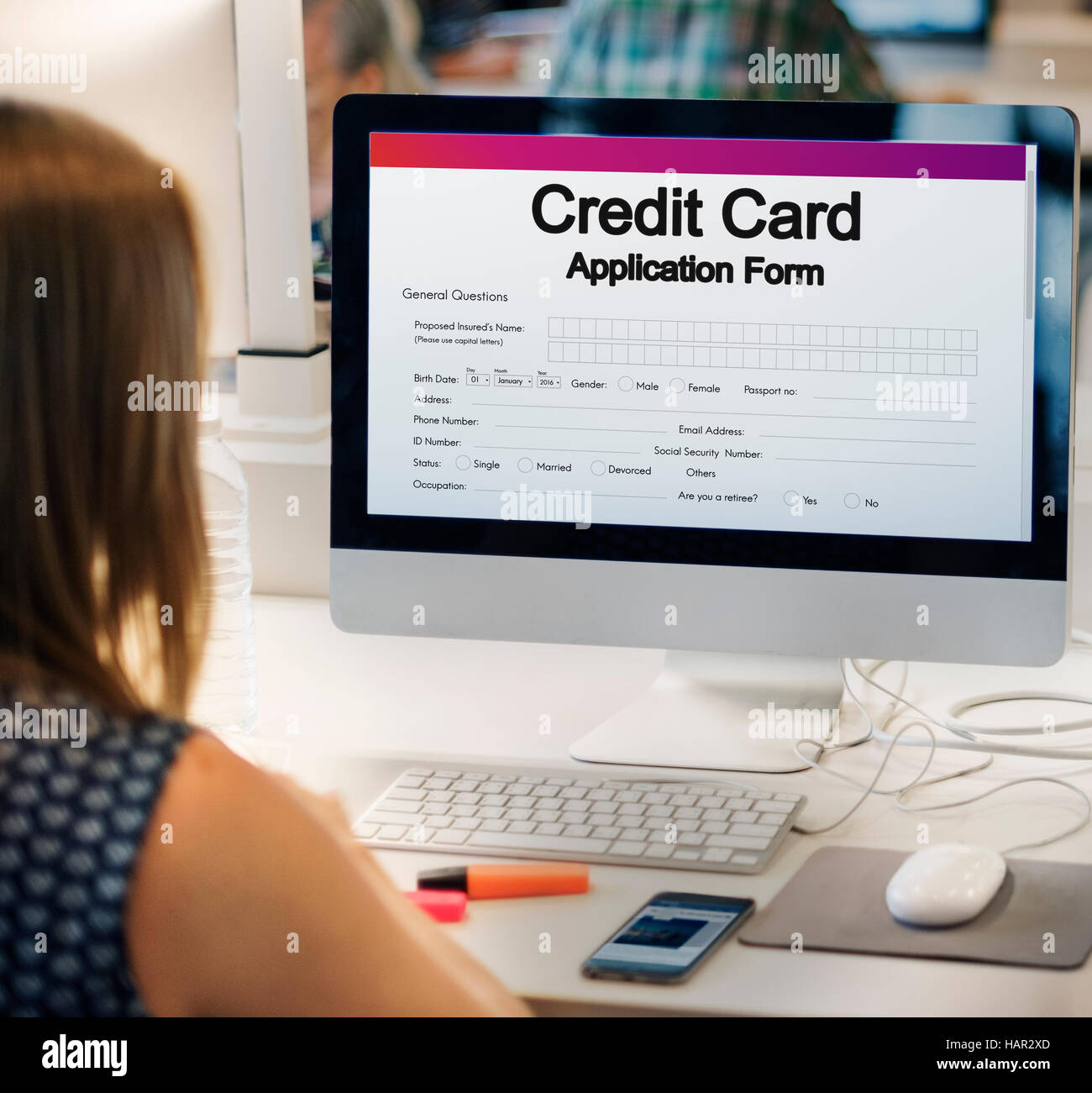 Credit Card Application Form Concept Stock Photo - Alamy