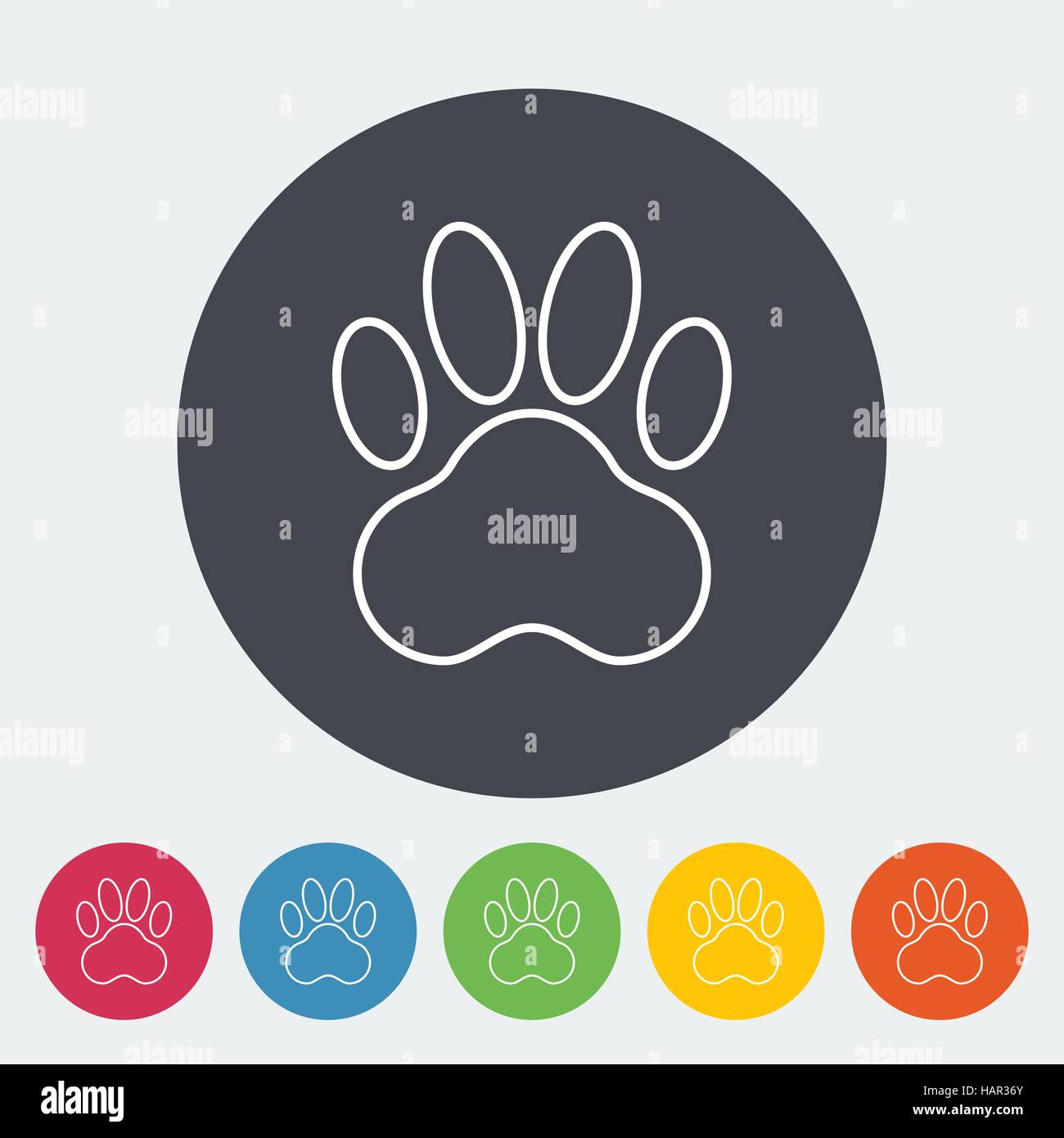 Paw icon. Thin line flat vector related icon for web and mobile applications. It can be used as - logo, pictogram, icon, infographic element. Vector I Stock Vector