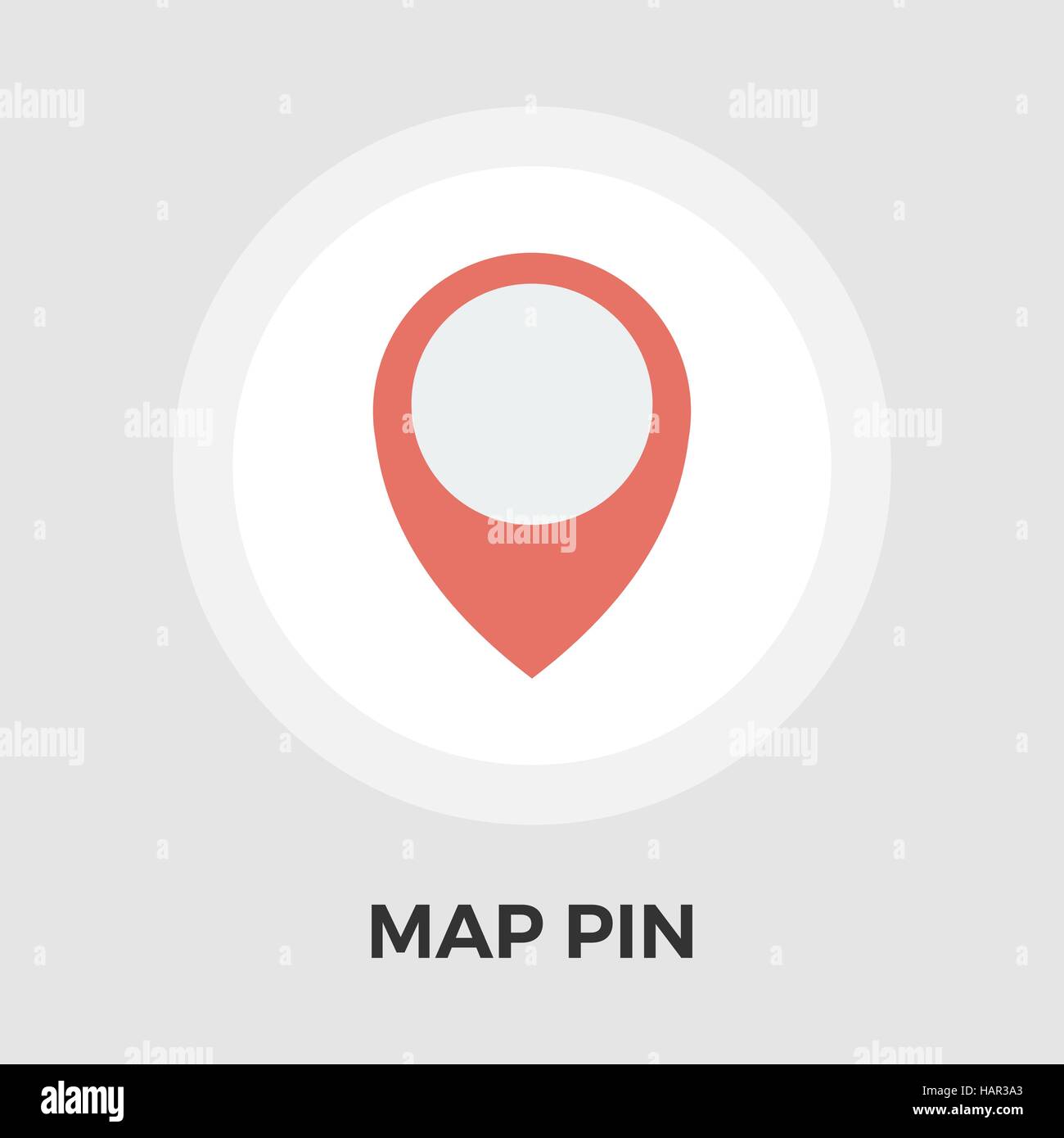 Map pointer icon. Flat vector related icon with long shadow for web and mobile applications. It can be used as - logo, pictogram, icon, infographic el Stock Vector