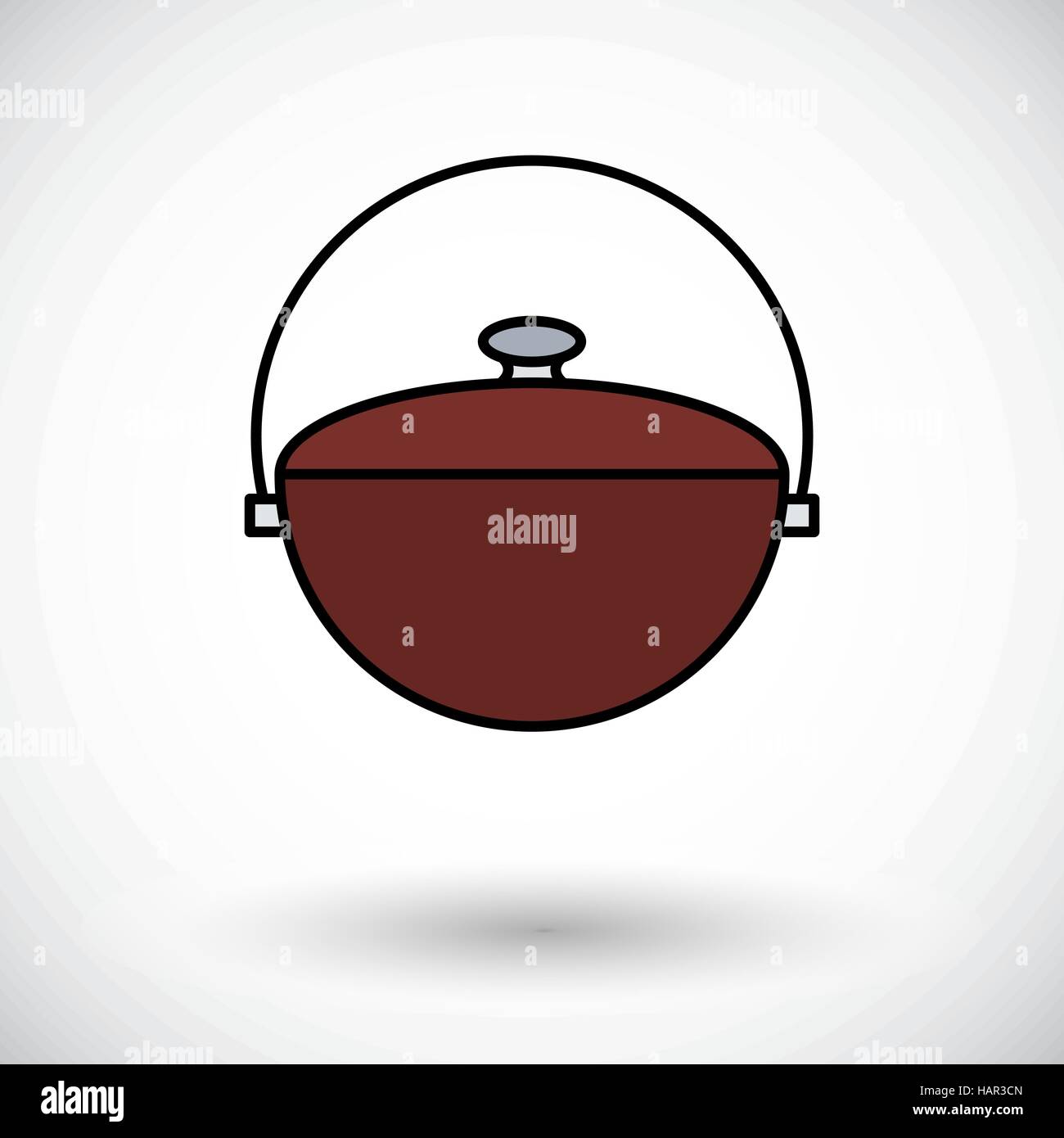 Pot. Flat icon on the white background for web and mobile applications. Vector illustration. Stock Vector