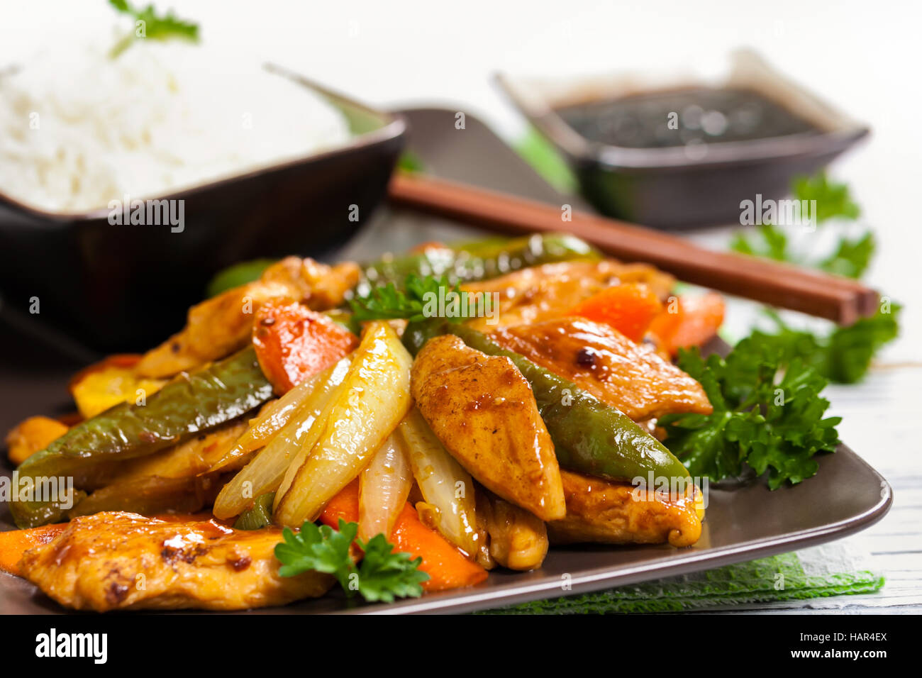 Chicken and Vegetable Asian Stir-Fry Stock Photo - Alamy