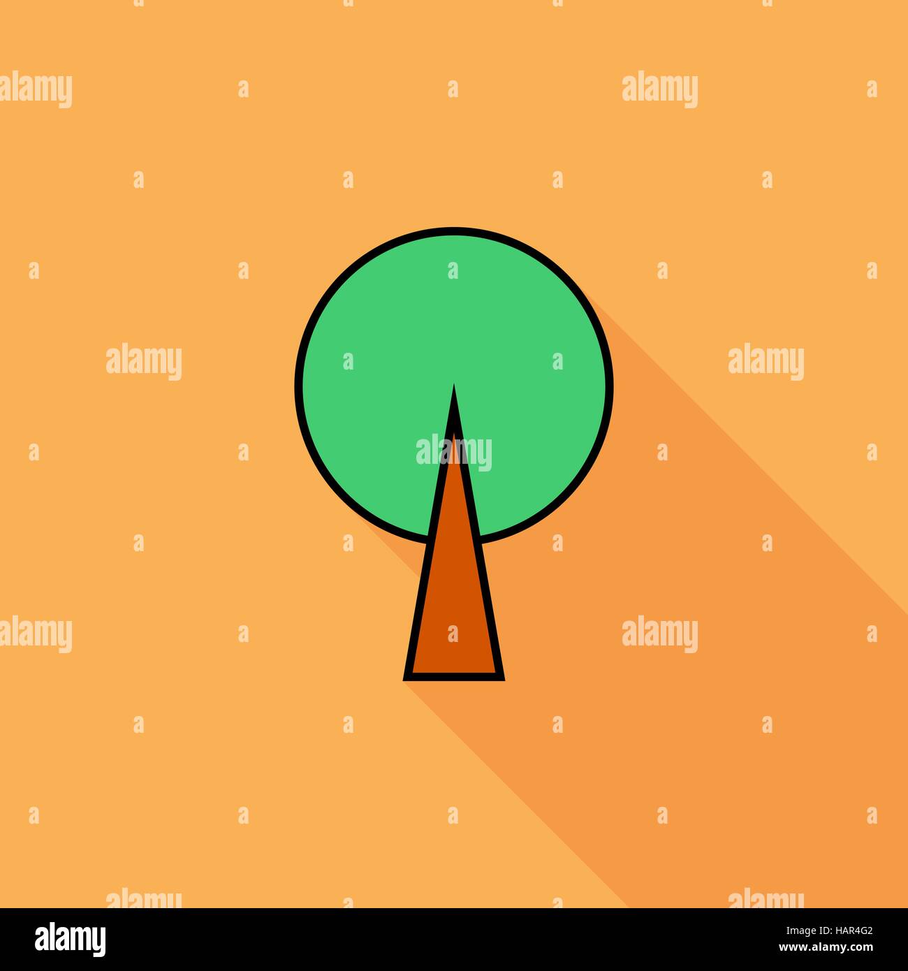 Tree icon. Flat vector related icon with long shadow for web and mobile applications. It can be used as - logo, pictogram, icon, infographic element.  Stock Vector