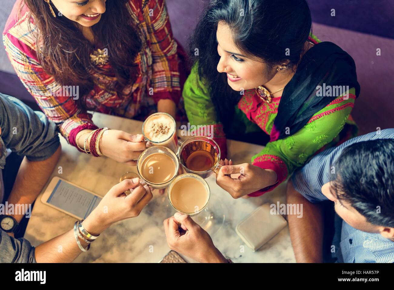 Indian Ethnicity Drinking Cafe Break Coffee Tea Concept Stock Photo Alamy