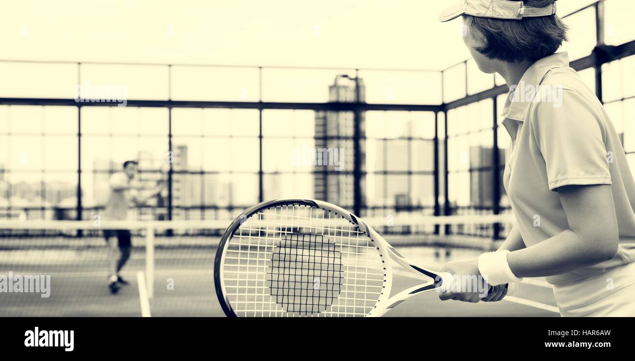 Tennis Training Coaching Exercise Athlete Active Concept Stock Photo