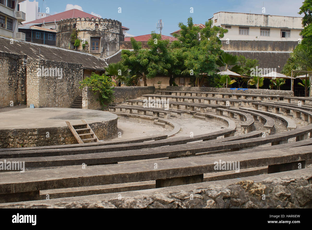 Open air theater inside the Old Fort, Zanzibar Stock Photo