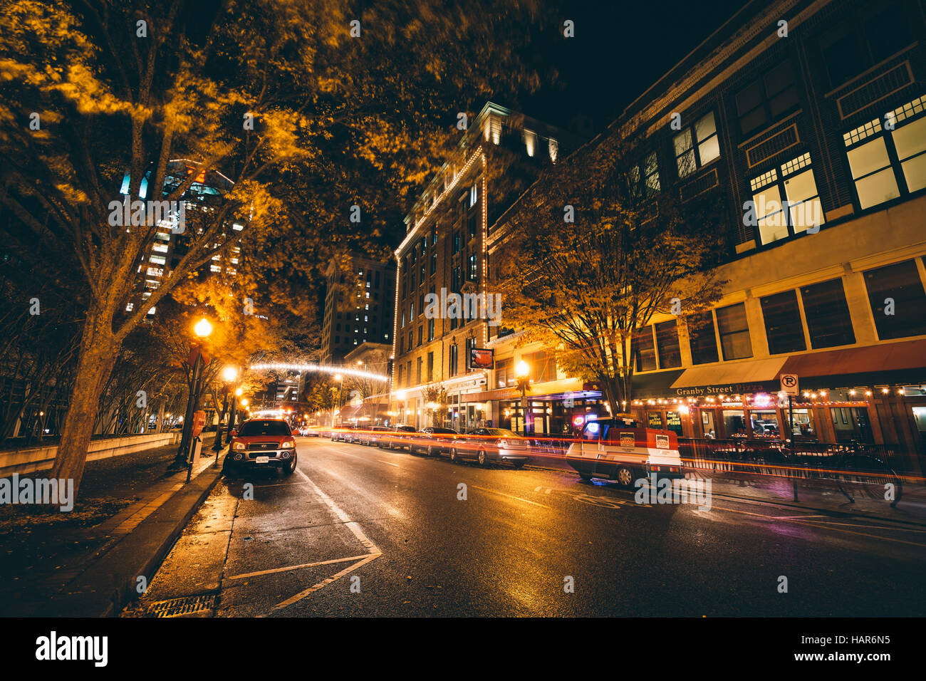 Granby Street at night, in Norfolk, Virginia Stock Photo Alamy