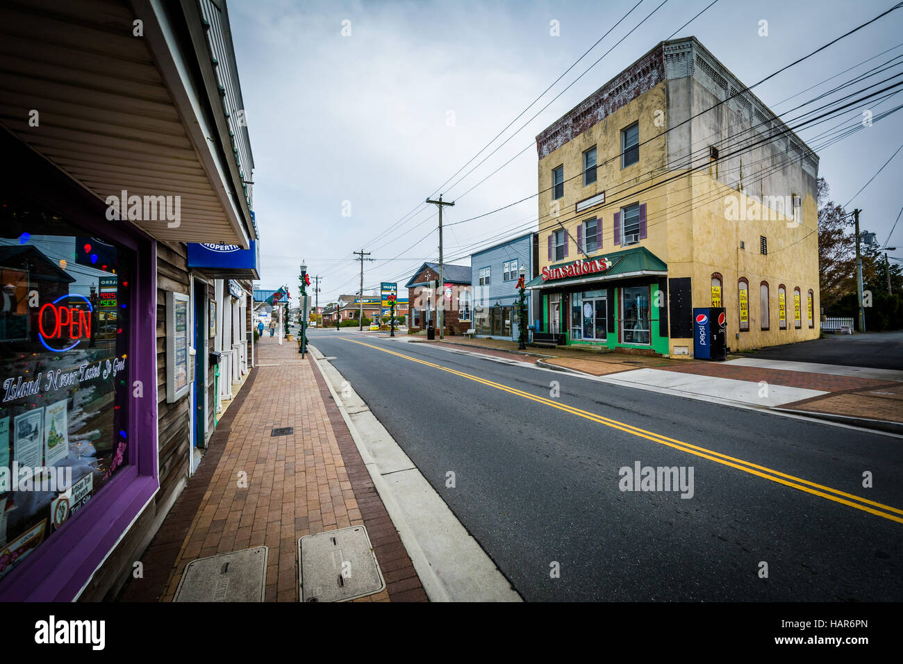 Main Street In Chincoteague Island Virginia Stock Photo Alamy