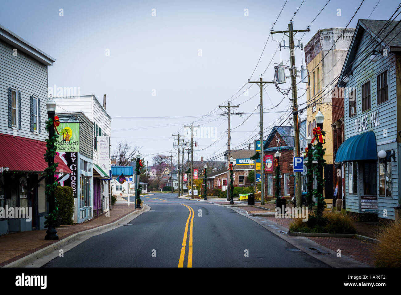 Main Street, in Chincoteague Island, Virginia Stock Photo Alamy