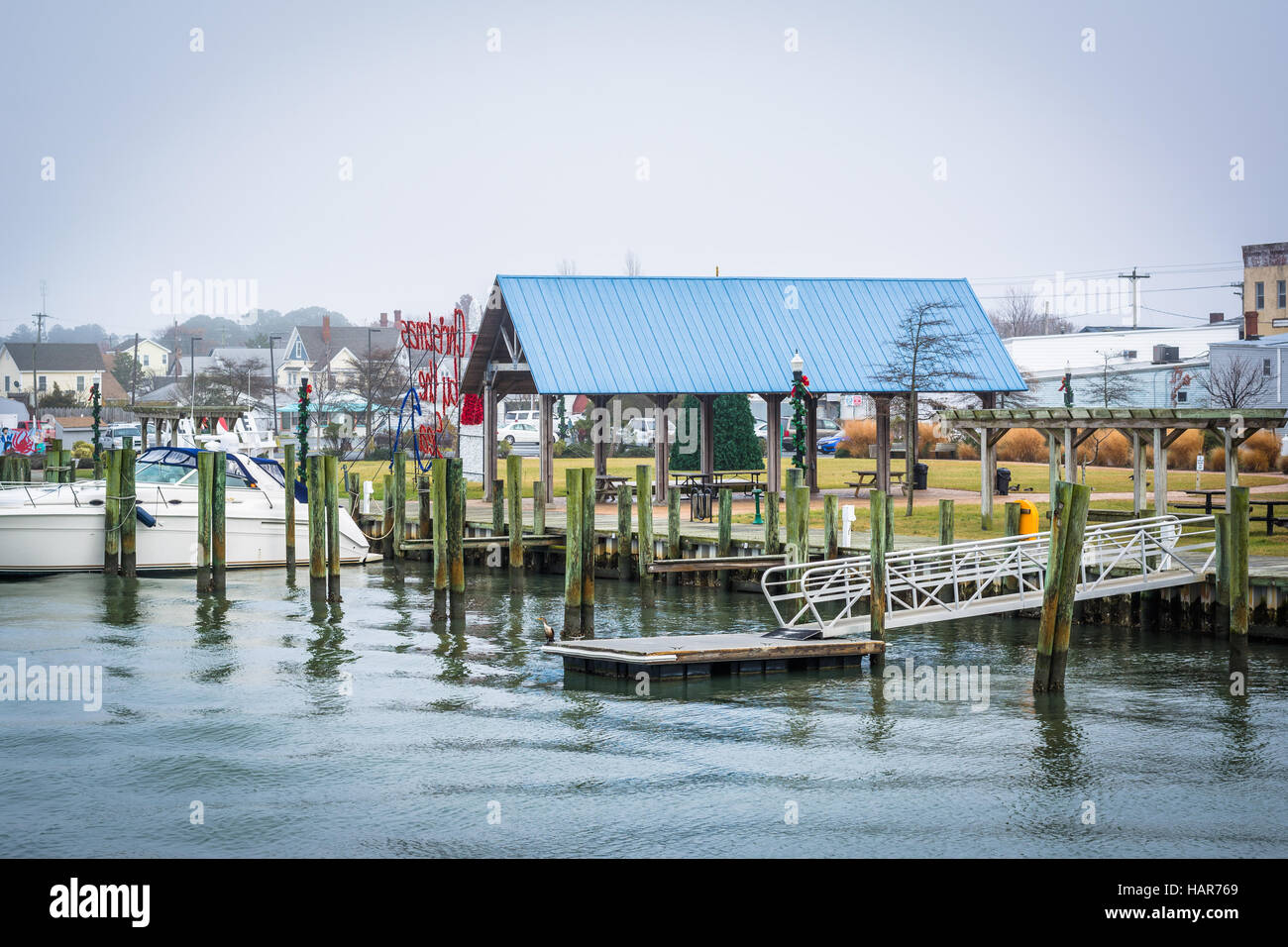 View of the Chincoteague Bay Waterfront, in Chincoteague Island