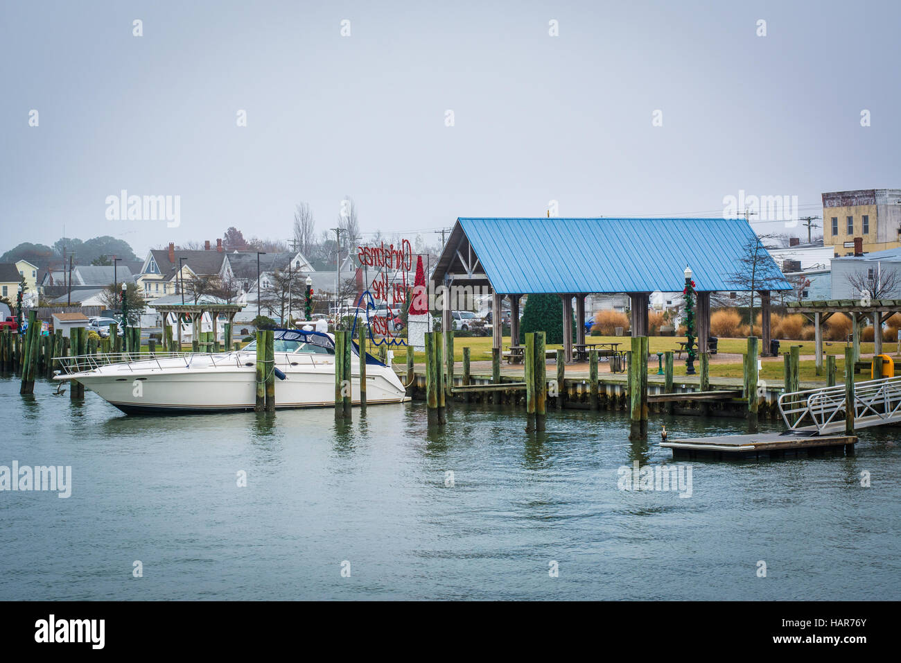 View of the Chincoteague Bay Waterfront, in Chincoteague Island