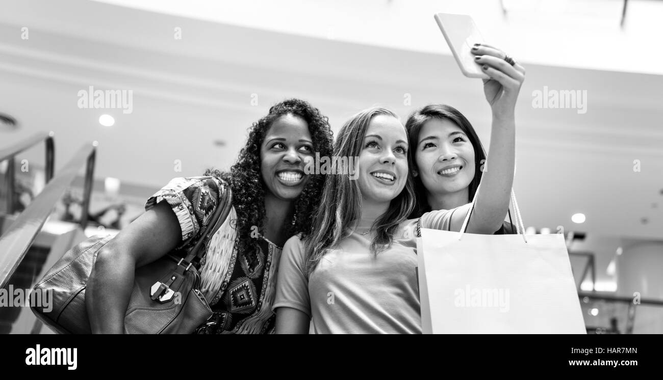 Group Of Women Taking Pictures Concept Stock Photo