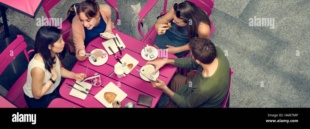 Group Of People Dining Concept Stock Photo Alamy