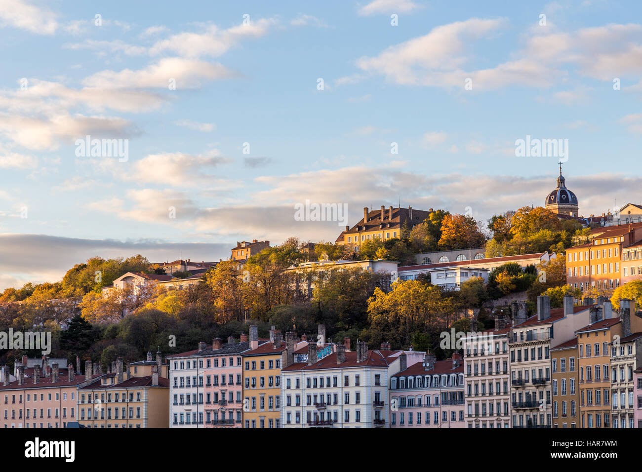 A View of the Croix-Rousse in the sunlight Stock Photo