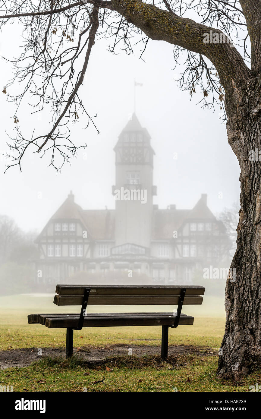 Assiniboine Park in fog, Winnipeg, Manitoba, Canada. Stock Photo