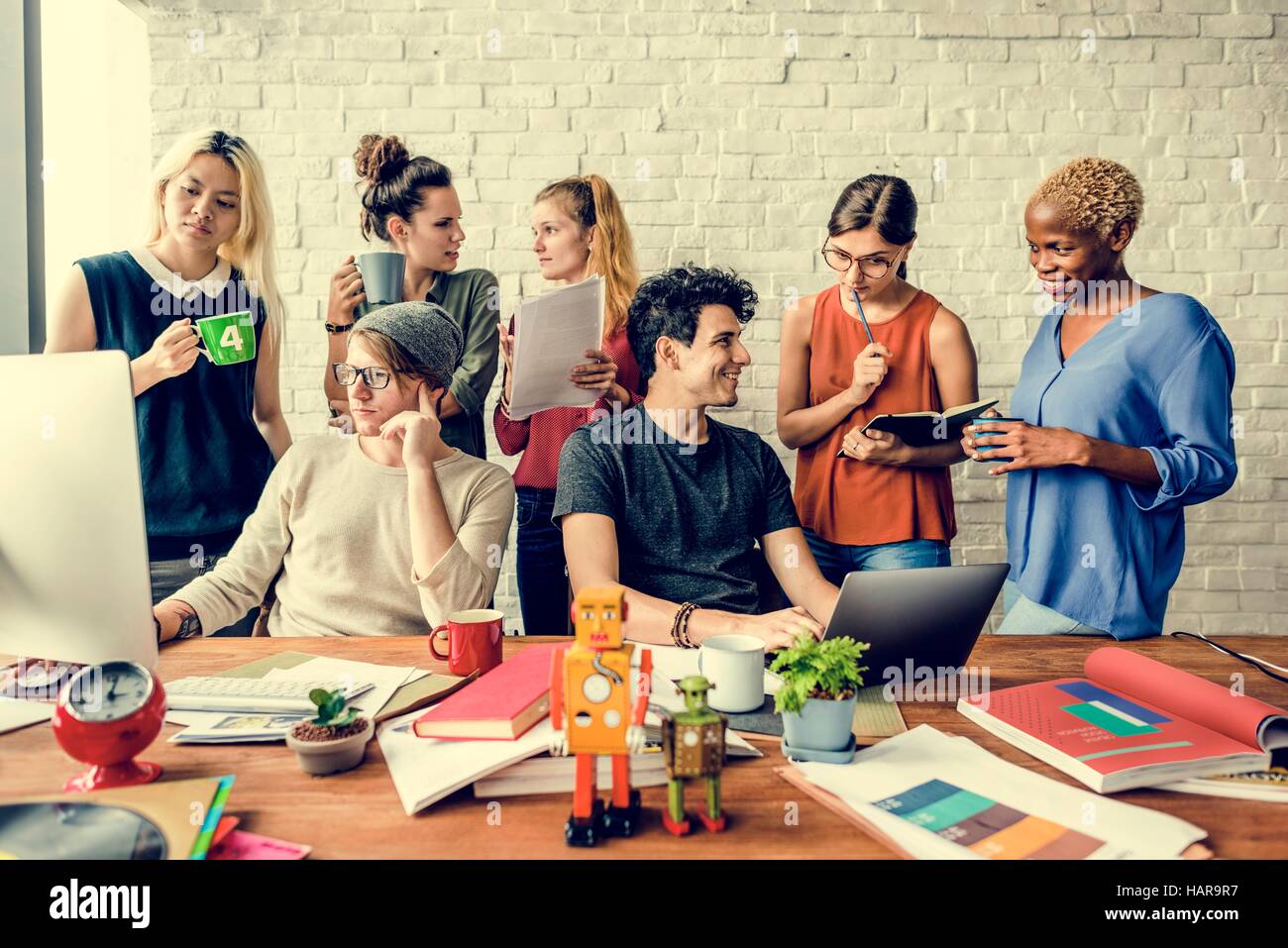 Teamwork Discussion Meeting Brainstorming Start up Concept Stock Photo ...
