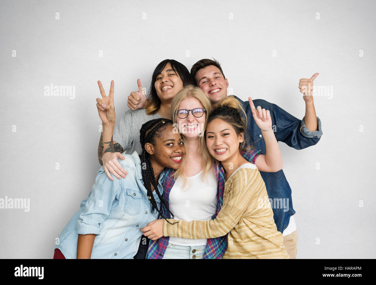 Diversity Students Friends Happiness Pose Concept Stock Photo - Alamy