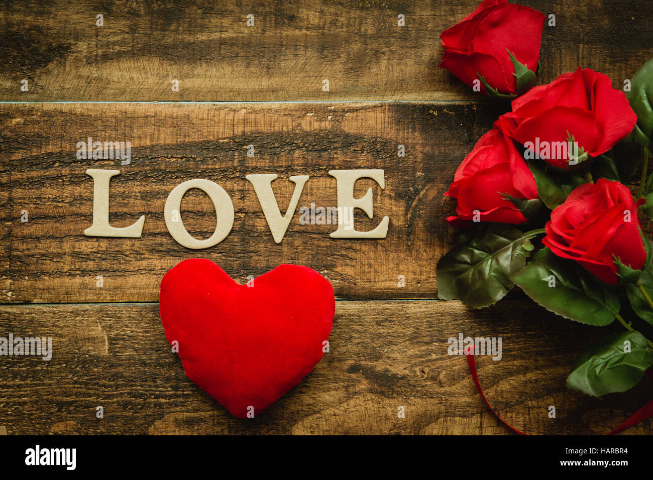 Bouquet of red roses for Valentine´s Day Stock Photo - Alamy