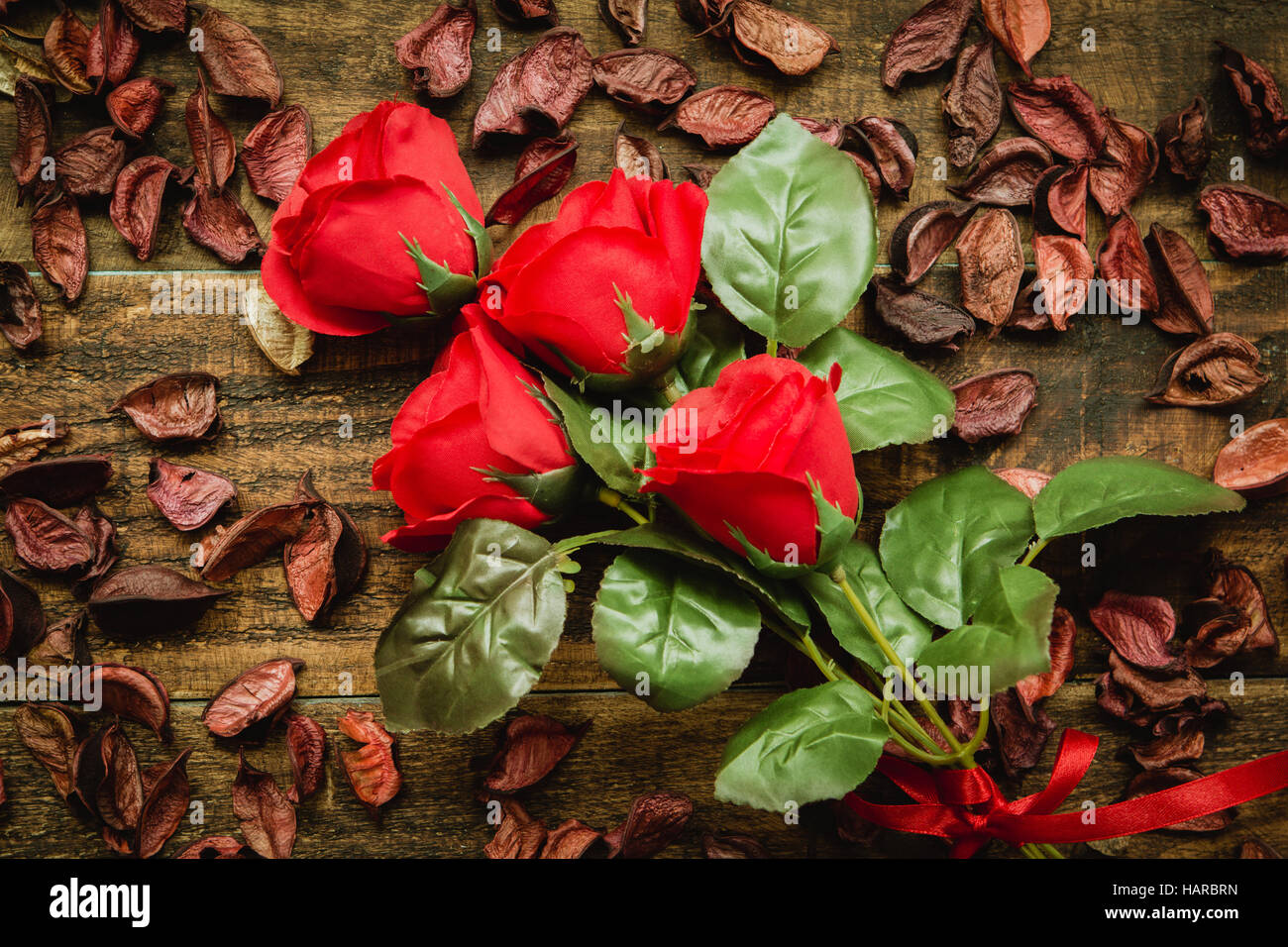Bouquet of red roses for Valentine´s Day Stock Photo - Alamy