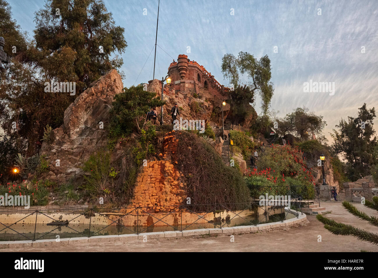 Hidalgo Castle (Castillo Hidalgo), Saint Lucia Hill (Cerro Santa Lucia), Santiago, Chile Stock