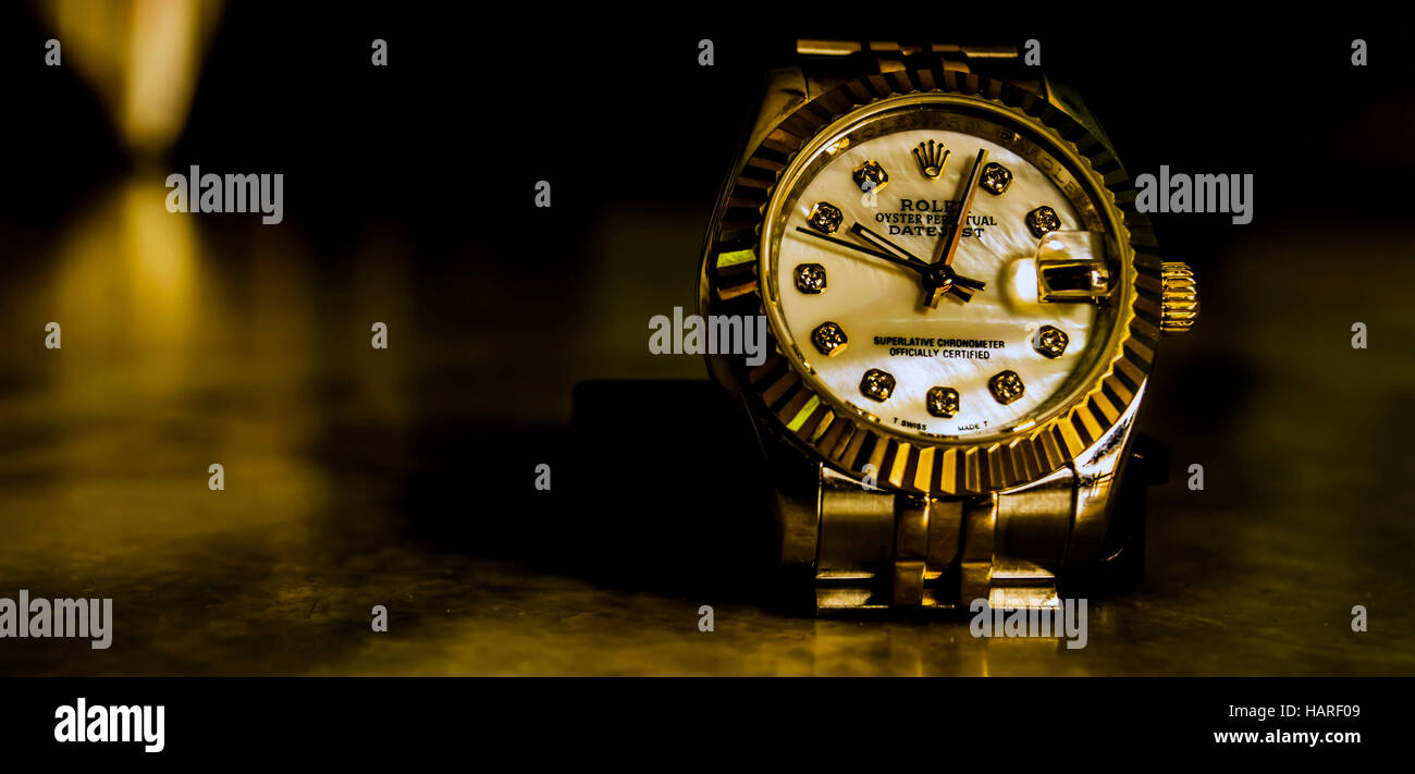 Rolex Watch Sitting on my Floor.. Stock Photo