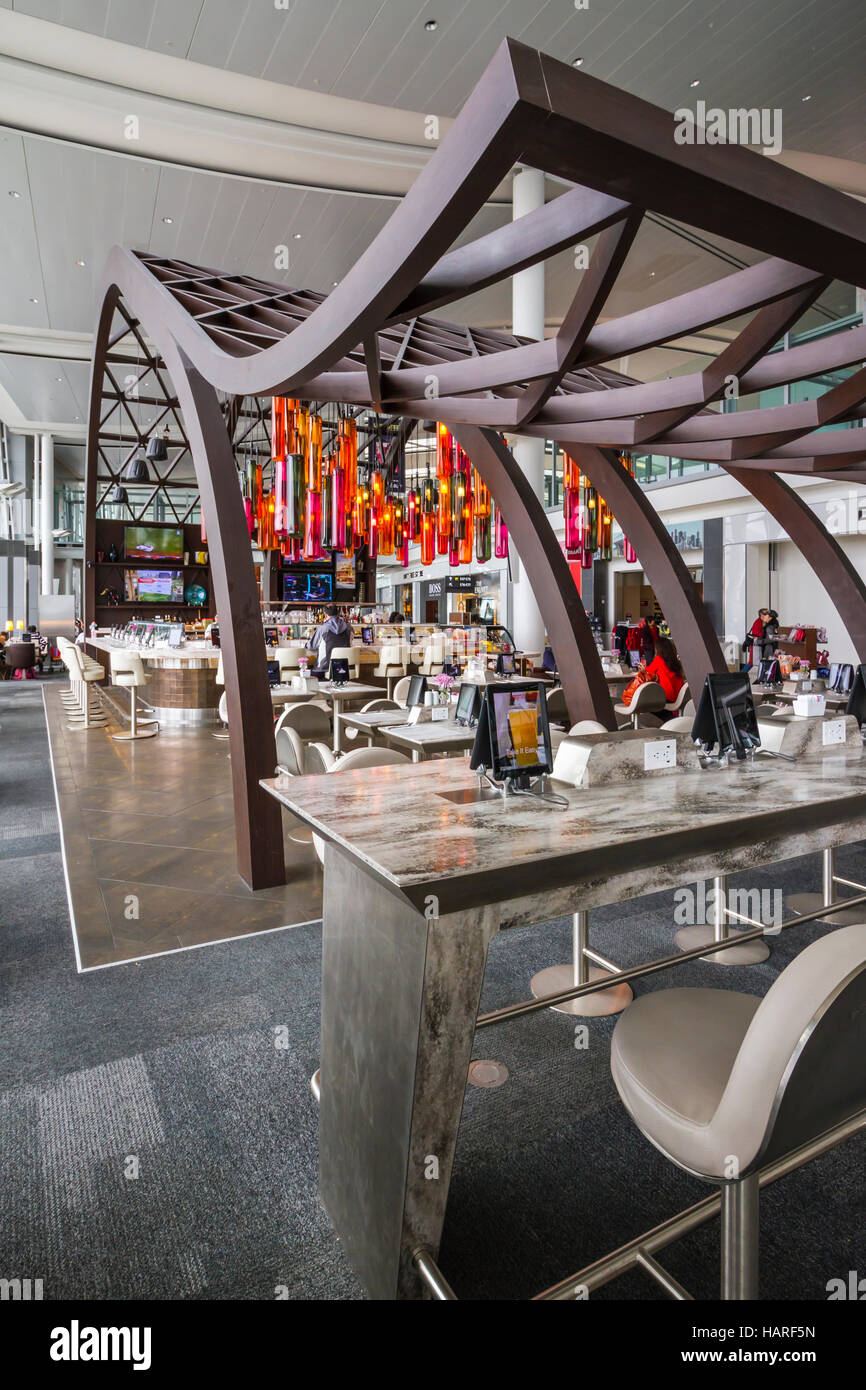 A passenger terminal restaurant at the Pearson International Airport in Toronto, Ontario, Canada. Stock Photo