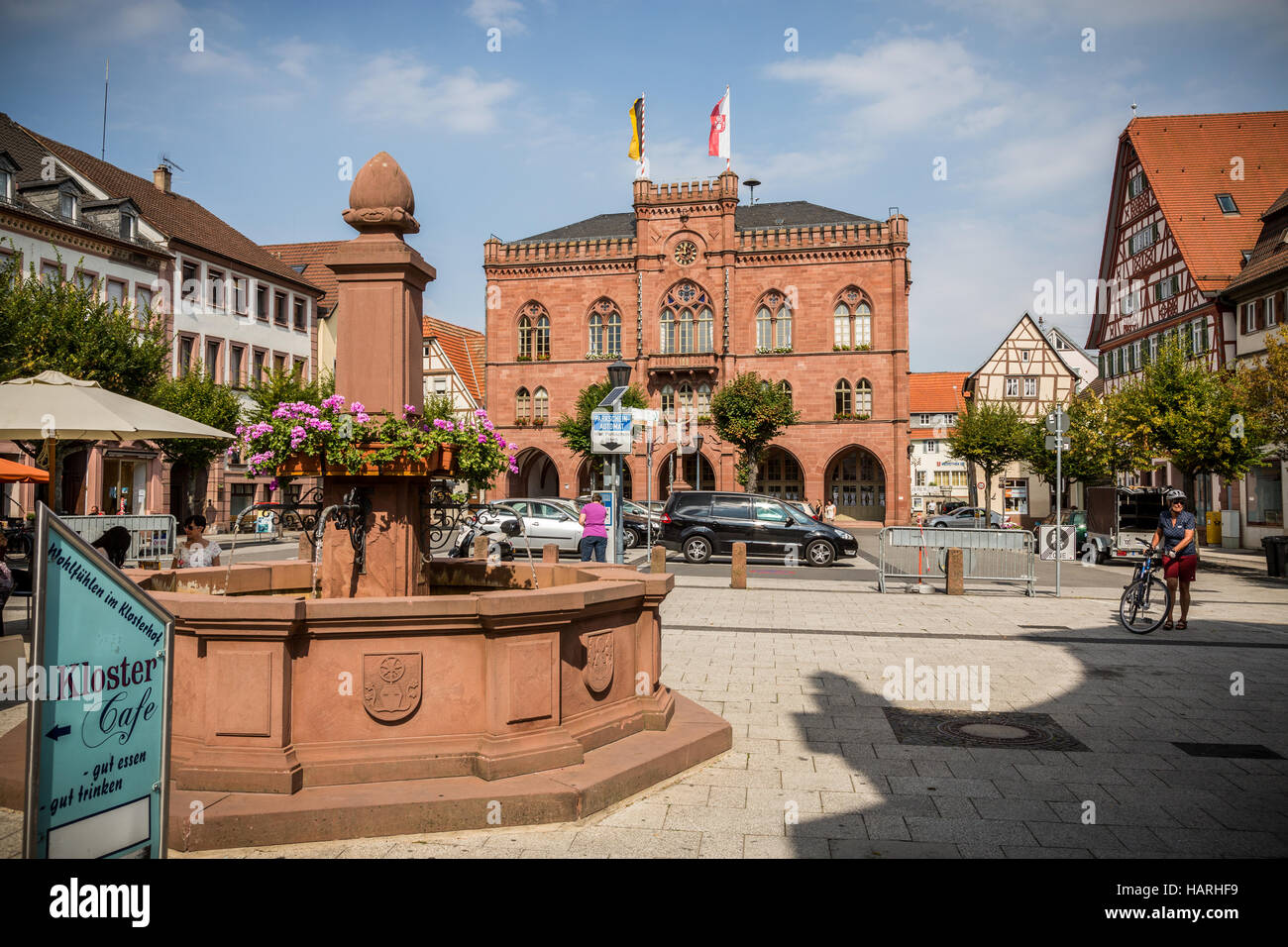 View of the The Marketplace, Tauberbischofsheim, Germany, Europe Stock