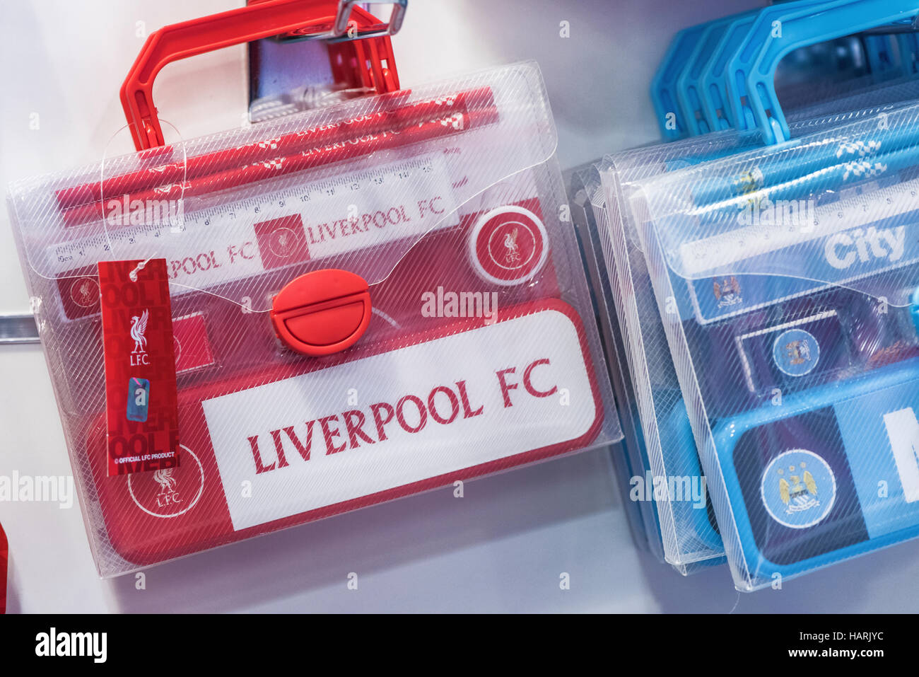FC Liverpool souvenirs in the store Stock Photo