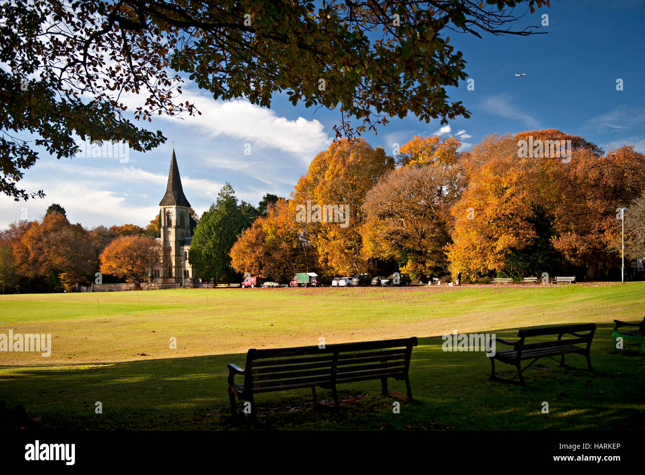 St Peter's Church, Southborough, UK and Autumn colours Stock Photo Alamy