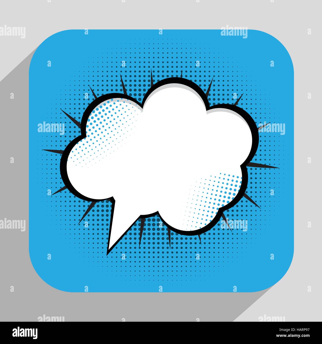 Speech Bubble Pop Art Background On Dot Background Vector Illust Stock ...