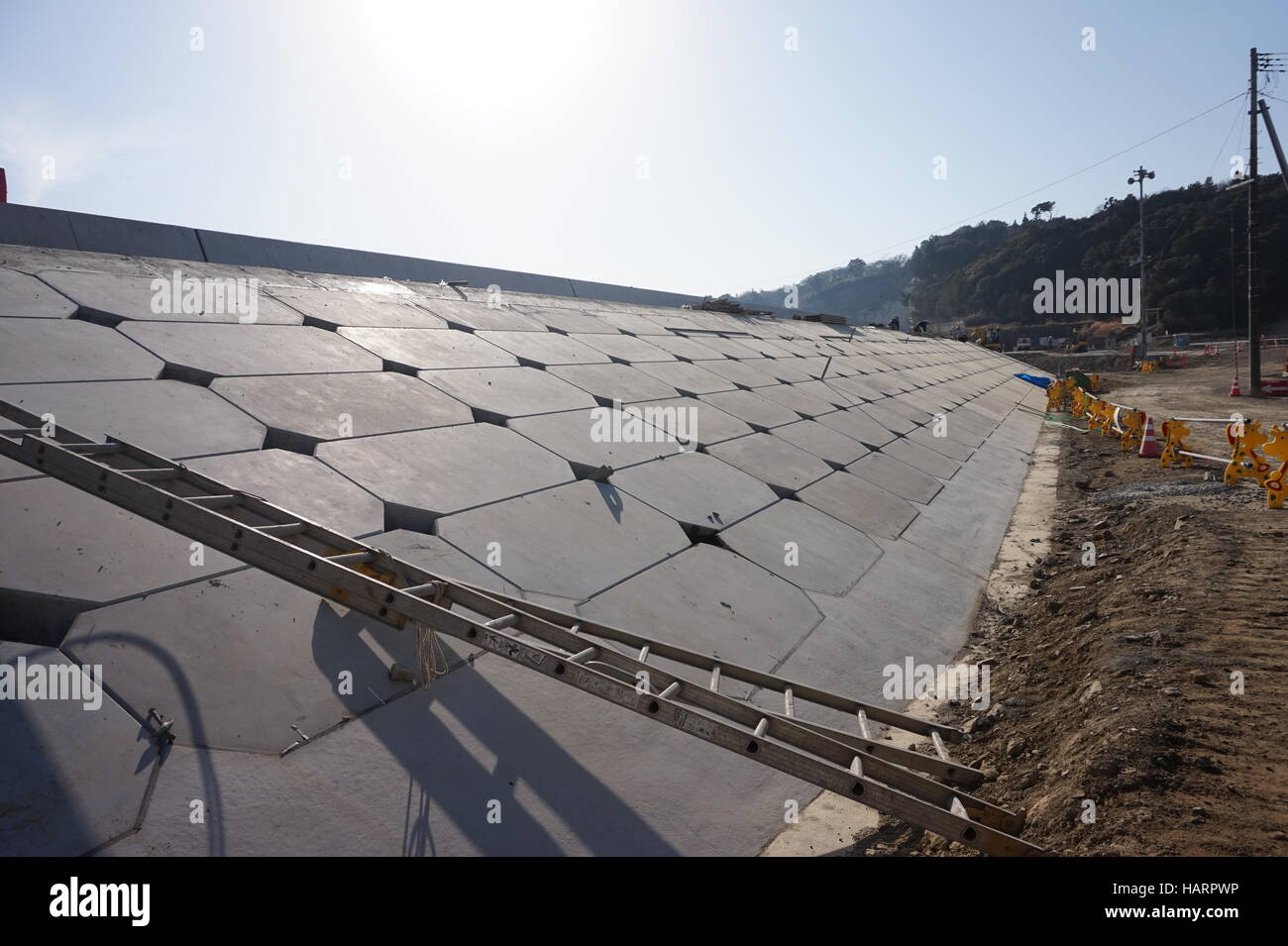 Japan tsunami barrier wall