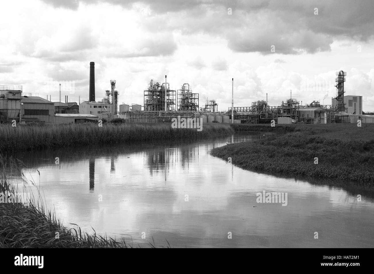 factories and Industrial production on the river Hull, kingston upon Hull, UK Stock Photo