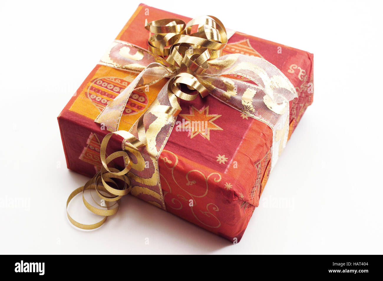 Wrapped Christmas gift or present Stock Photo Alamy