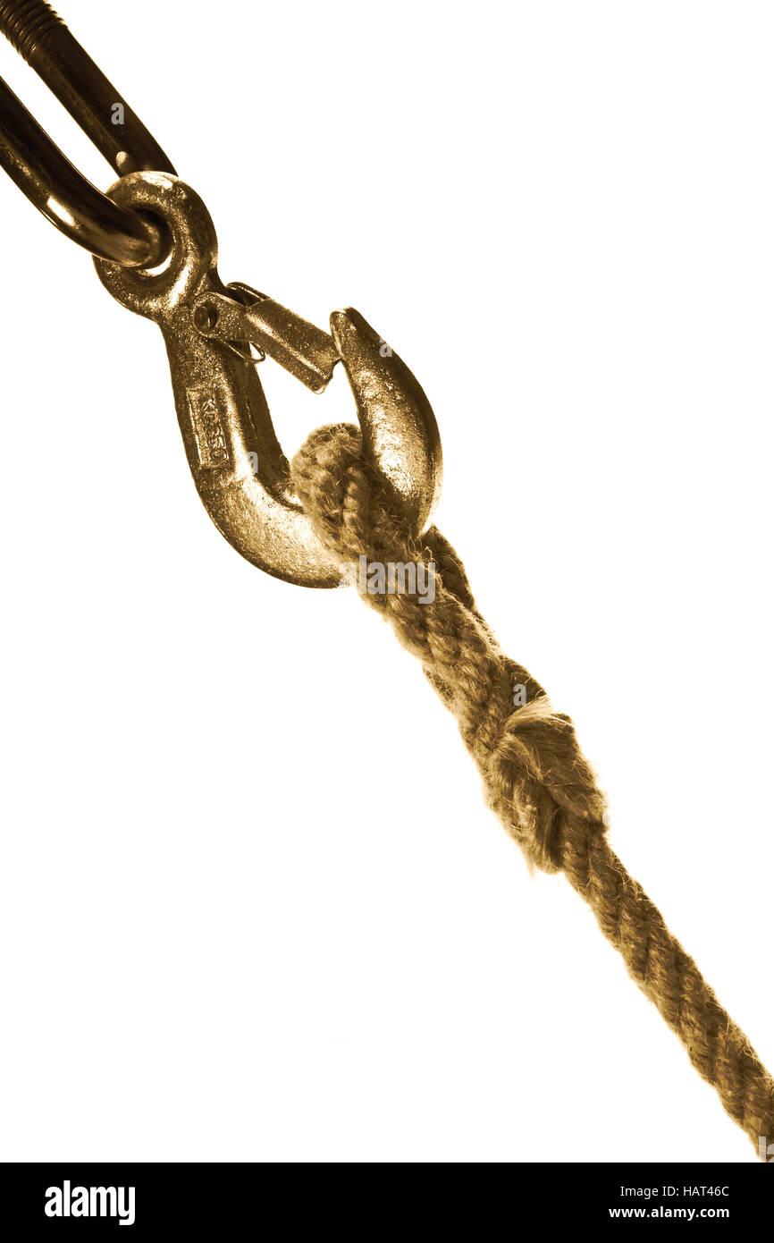 Snap hook and rope Stock Photo Alamy