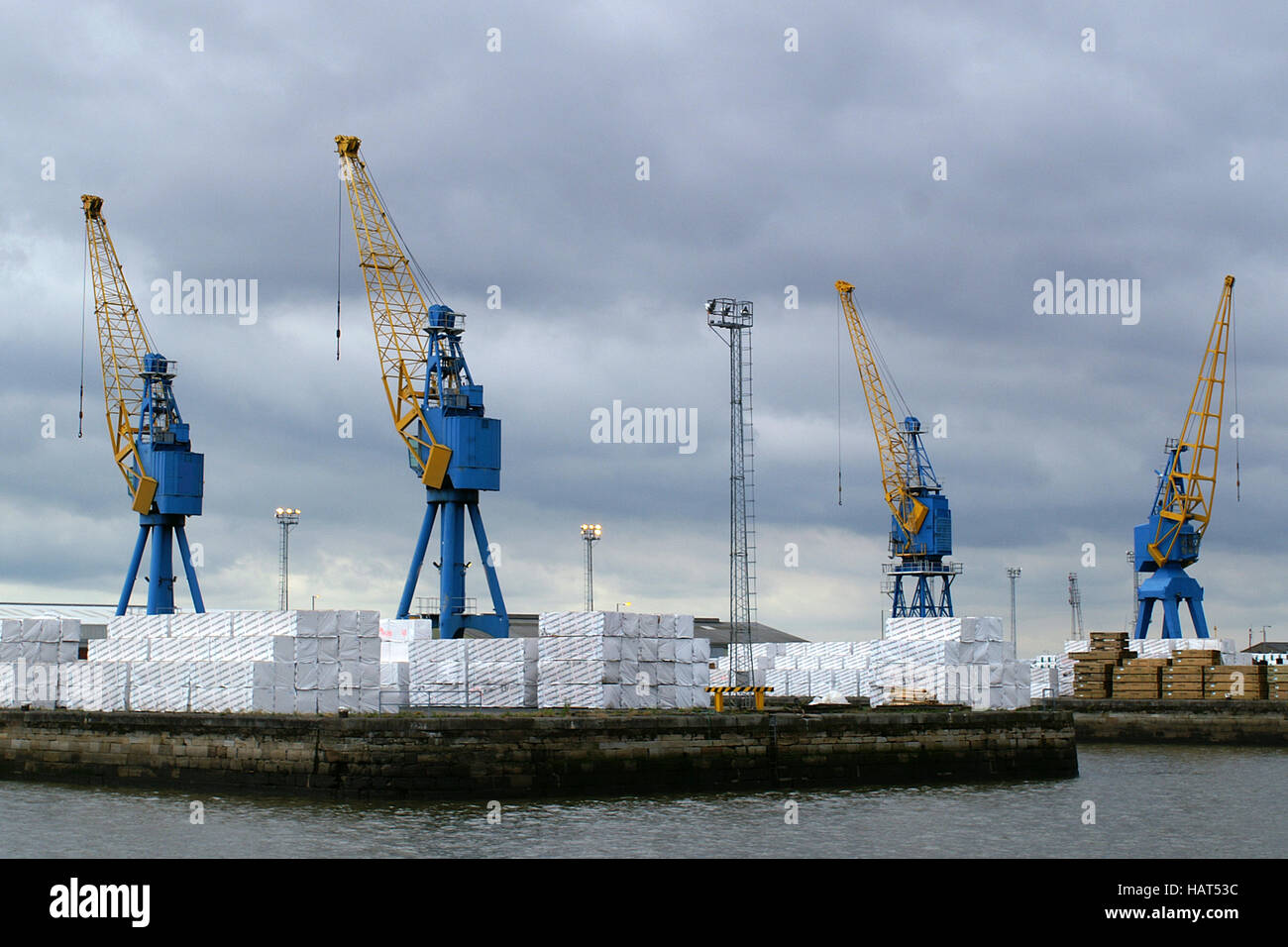 Port of Hull, Humber Estuary, kingston upon hull, trade and cargo hub Stock Photo